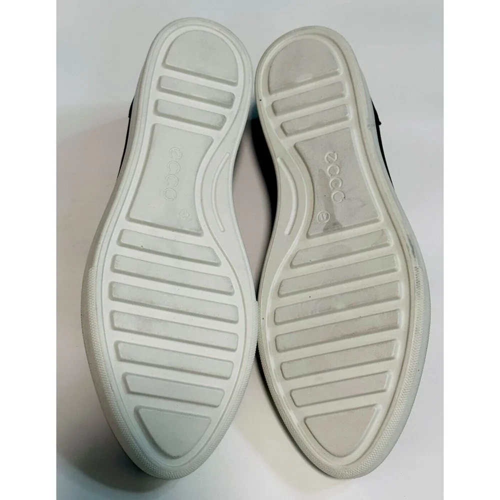 Women's ECCO Gillian Slip On Black Leather Comfort Shoes Sz 10/41 Flat Loafers - Picture 9 of 10